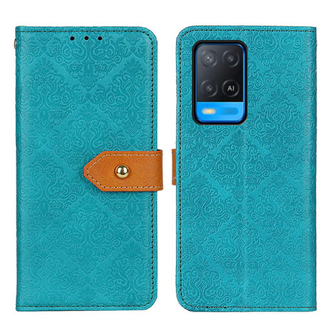 Custodia Portafoglio In Pelle Cover con Supporto K05Z per Oppo A54 4G Verde