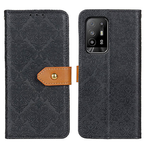 Custodia Portafoglio In Pelle Cover con Supporto K05Z per Oppo A95 5G Nero