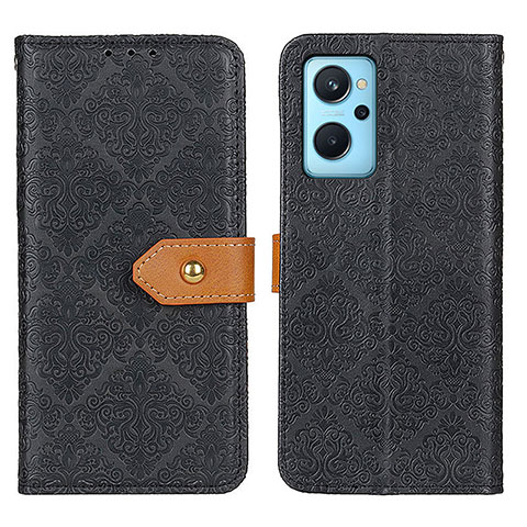 Custodia Portafoglio In Pelle Cover con Supporto K05Z per Oppo A96 4G Nero