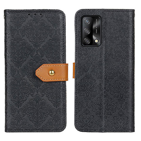 Custodia Portafoglio In Pelle Cover con Supporto K05Z per Oppo F19 Nero