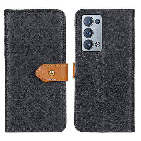 Custodia Portafoglio In Pelle Cover con Supporto K05Z per Oppo Reno6 Pro 5G Nero