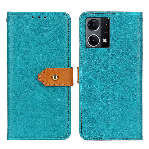 Custodia Portafoglio In Pelle Cover con Supporto K05Z per Oppo Reno7 4G Verde