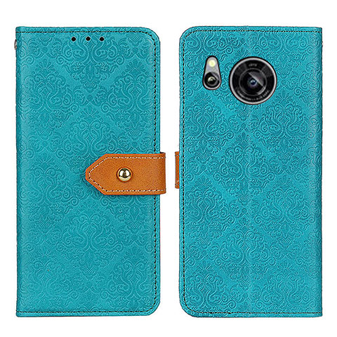 Custodia Portafoglio In Pelle Cover con Supporto K05Z per Sharp Aquos Sense8 Verde