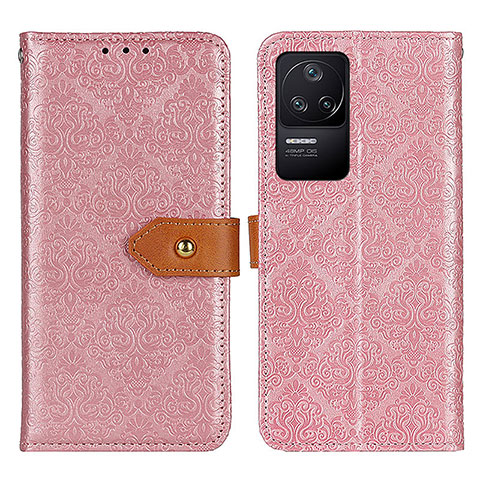 Custodia Portafoglio In Pelle Cover con Supporto K05Z per Xiaomi Poco F4 5G Rosa