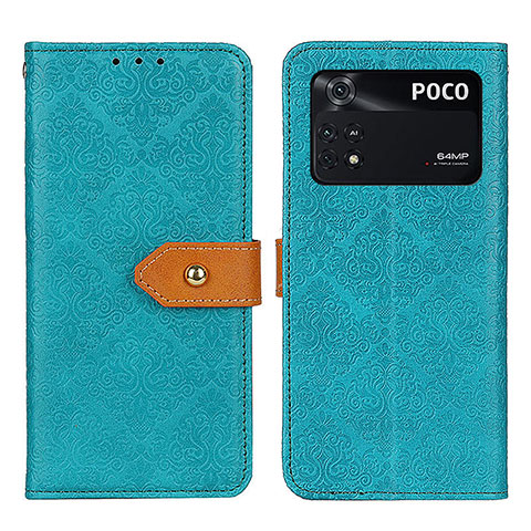 Custodia Portafoglio In Pelle Cover con Supporto K05Z per Xiaomi Poco M4 Pro 4G Verde