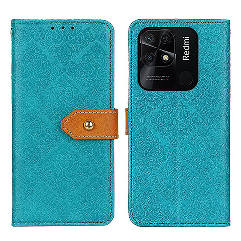 Custodia Portafoglio In Pelle Cover con Supporto K05Z per Xiaomi Redmi 10 India Verde