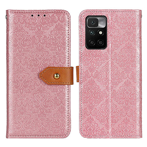 Custodia Portafoglio In Pelle Cover con Supporto K05Z per Xiaomi Redmi Note 11 4G (2021) Rosa