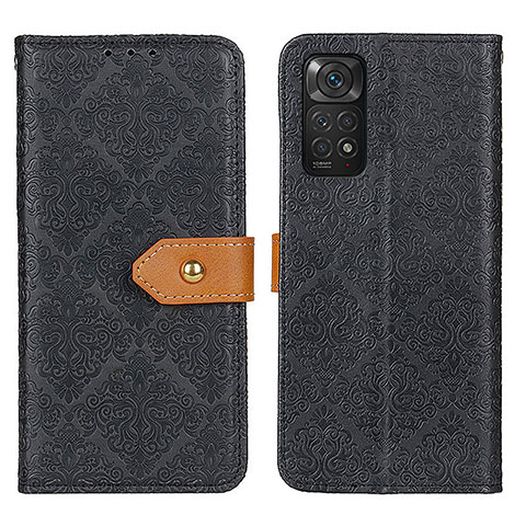 Custodia Portafoglio In Pelle Cover con Supporto K05Z per Xiaomi Redmi Note 11 4G (2022) Nero