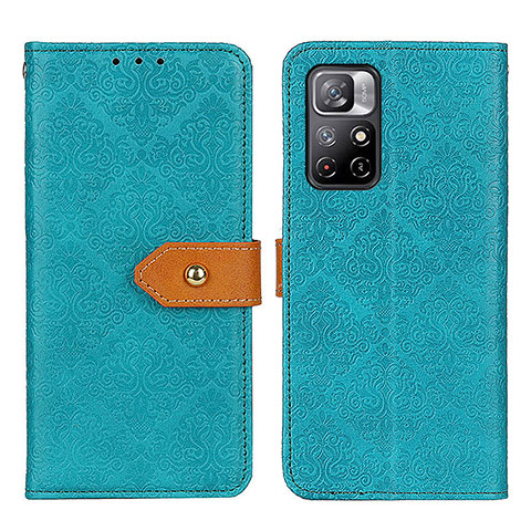 Custodia Portafoglio In Pelle Cover con Supporto K05Z per Xiaomi Redmi Note 11 5G Verde