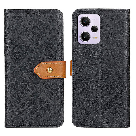 Custodia Portafoglio In Pelle Cover con Supporto K05Z per Xiaomi Redmi Note 12 Explorer Nero