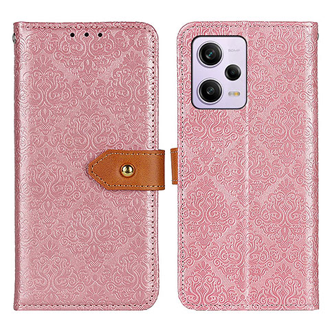 Custodia Portafoglio In Pelle Cover con Supporto K05Z per Xiaomi Redmi Note 12 Explorer Rosa