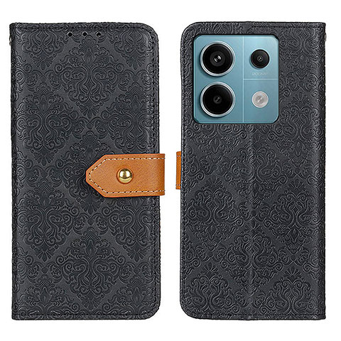 Custodia Portafoglio In Pelle Cover con Supporto K05Z per Xiaomi Redmi Note 13 Pro 5G Nero