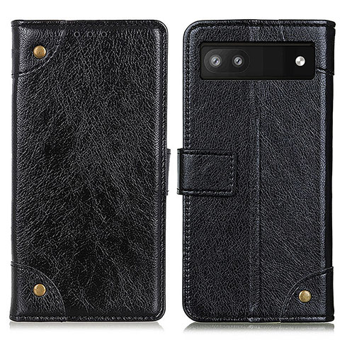 Custodia Portafoglio In Pelle Cover con Supporto K06Z per Google Pixel 6a 5G Nero