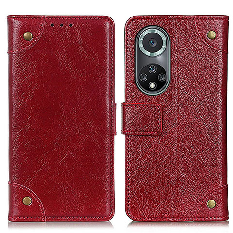 Custodia Portafoglio In Pelle Cover con Supporto K06Z per Huawei Nova 9 Pro Rosso