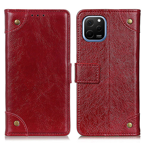 Custodia Portafoglio In Pelle Cover con Supporto K06Z per Huawei Nova Y61 Rosso