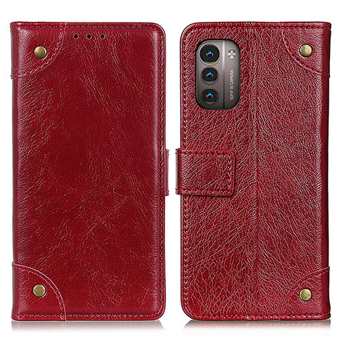 Custodia Portafoglio In Pelle Cover con Supporto K06Z per Nokia G11 Rosso