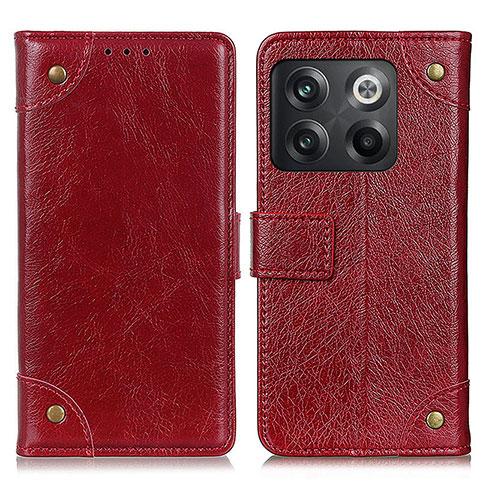 Custodia Portafoglio In Pelle Cover con Supporto K06Z per OnePlus 10T 5G Rosso