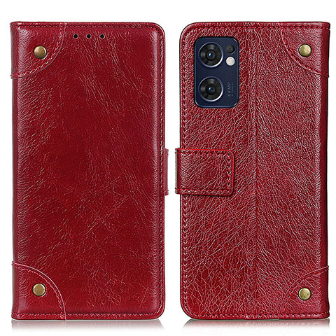 Custodia Portafoglio In Pelle Cover con Supporto K06Z per OnePlus Nord CE 2 5G Rosso