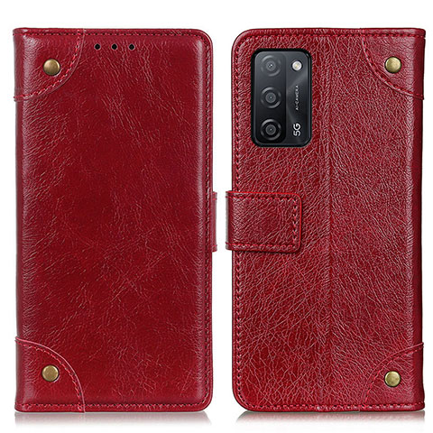 Custodia Portafoglio In Pelle Cover con Supporto K06Z per Oppo A53s 5G Rosso