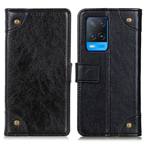 Custodia Portafoglio In Pelle Cover con Supporto K06Z per Oppo A54 4G Nero