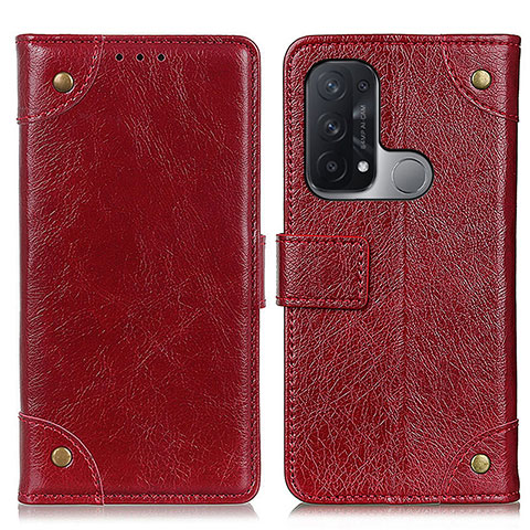 Custodia Portafoglio In Pelle Cover con Supporto K06Z per Oppo Reno5 A Rosso