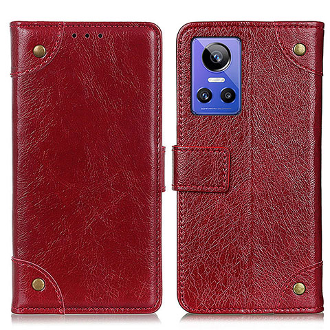 Custodia Portafoglio In Pelle Cover con Supporto K06Z per Realme GT Neo3 5G Rosso