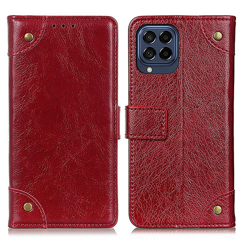 Custodia Portafoglio In Pelle Cover con Supporto K06Z per Samsung Galaxy M53 5G Rosso