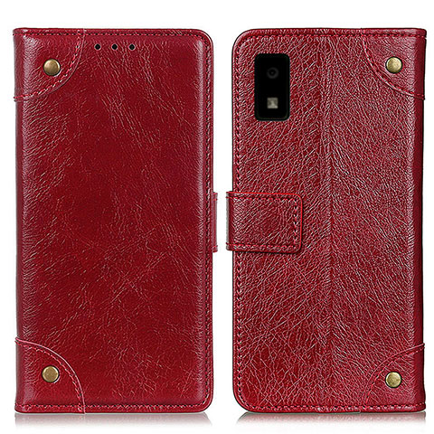 Custodia Portafoglio In Pelle Cover con Supporto K06Z per Sharp Aquos wish Rosso