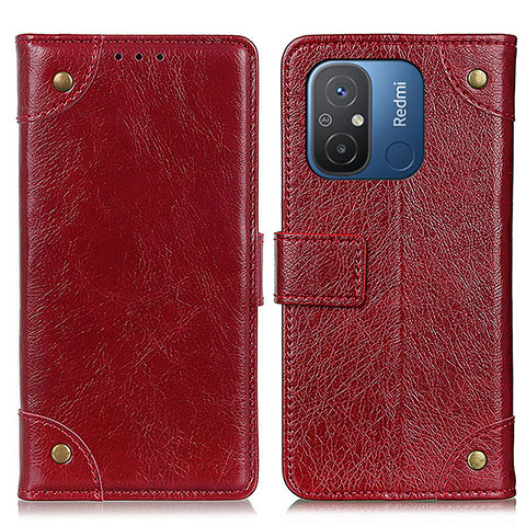 Custodia Portafoglio In Pelle Cover con Supporto K06Z per Xiaomi Redmi 11A 4G Rosso