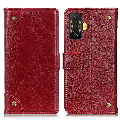 Custodia Portafoglio In Pelle Cover con Supporto K06Z per Xiaomi Redmi K50 Gaming 5G Rosso