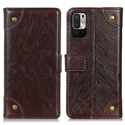 Custodia Portafoglio In Pelle Cover con Supporto K06Z per Xiaomi Redmi Note 10 JE 5G Marrone