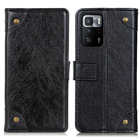 Custodia Portafoglio In Pelle Cover con Supporto K06Z per Xiaomi Redmi Note 10 Pro 5G Nero