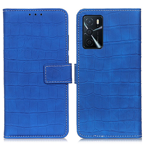 Custodia Portafoglio In Pelle Cover con Supporto K07Z per Oppo A16 Blu