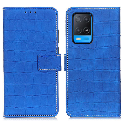 Custodia Portafoglio In Pelle Cover con Supporto K07Z per Oppo A54 4G Blu