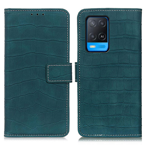 Custodia Portafoglio In Pelle Cover con Supporto K07Z per Oppo A54 4G Verde