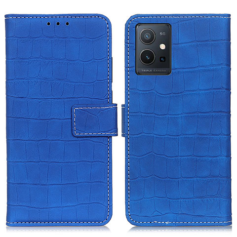 Custodia Portafoglio In Pelle Cover con Supporto K07Z per Vivo Y55 5G Blu