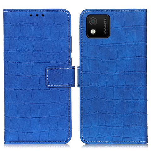 Custodia Portafoglio In Pelle Cover con Supporto K07Z per Wiko Y52 Blu