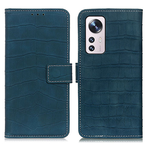 Custodia Portafoglio In Pelle Cover con Supporto K07Z per Xiaomi Mi 12 5G Verde