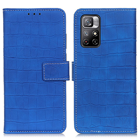 Custodia Portafoglio In Pelle Cover con Supporto K07Z per Xiaomi Poco M4 Pro 5G Blu