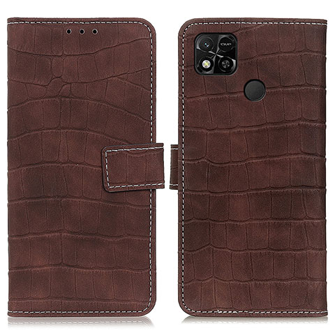 Custodia Portafoglio In Pelle Cover con Supporto K07Z per Xiaomi Redmi 9C NFC Marrone