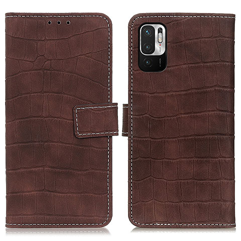 Custodia Portafoglio In Pelle Cover con Supporto K07Z per Xiaomi Redmi Note 10 JE 5G Marrone