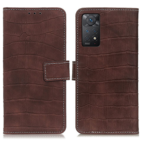 Custodia Portafoglio In Pelle Cover con Supporto K07Z per Xiaomi Redmi Note 11 Pro 4G Marrone