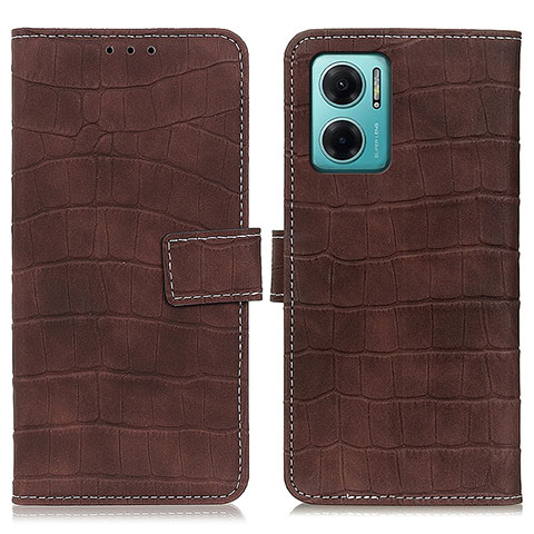 Custodia Portafoglio In Pelle Cover con Supporto K07Z per Xiaomi Redmi Note 11E 5G Marrone