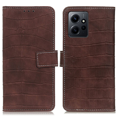 Custodia Portafoglio In Pelle Cover con Supporto K07Z per Xiaomi Redmi Note 12 4G Marrone