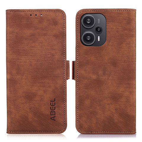 Custodia Portafoglio In Pelle Cover con Supporto K07Z per Xiaomi Redmi Note 12 Turbo 5G Marrone