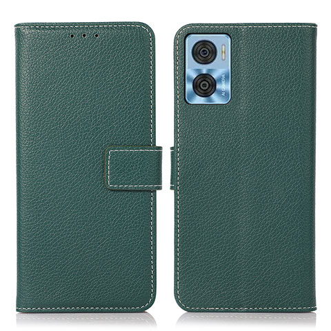 Custodia Portafoglio In Pelle Cover con Supporto K08Z per Motorola Moto E22i Verde