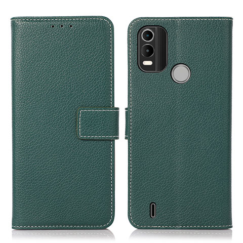 Custodia Portafoglio In Pelle Cover con Supporto K08Z per Nokia C21 Plus Verde