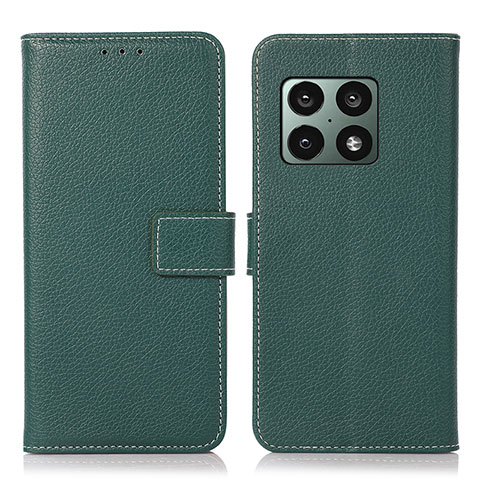 Custodia Portafoglio In Pelle Cover con Supporto K08Z per OnePlus 10 Pro 5G Verde