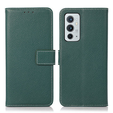 Custodia Portafoglio In Pelle Cover con Supporto K08Z per OnePlus 9RT 5G Verde