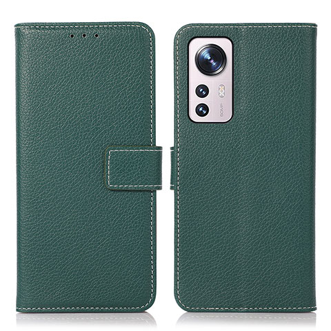 Custodia Portafoglio In Pelle Cover con Supporto K08Z per Xiaomi Mi 12 5G Verde